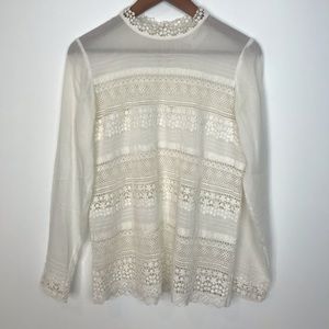 Sezane Lace Blouse, sz 36